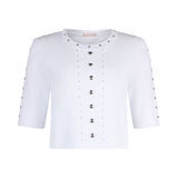 Top donna in maglia con borchie