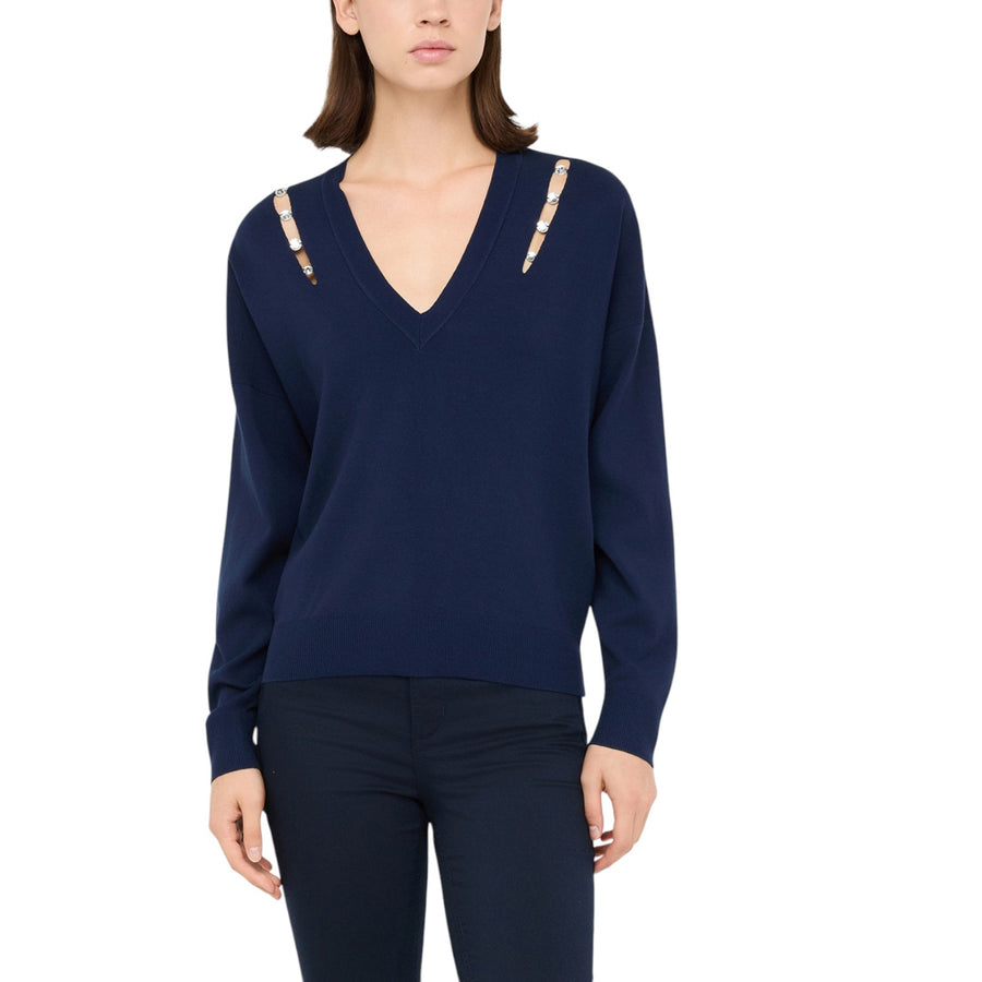 Maglia donna con castoni gioiello