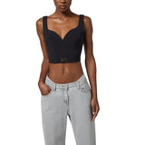 Top donna in crêpe leggero con dettagli logo