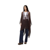 Maxi poncho donna plissé