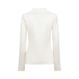 Giacca donna in maglia jacquard con spilla