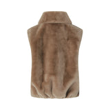 Gilet donna effetto pelliccia con zip