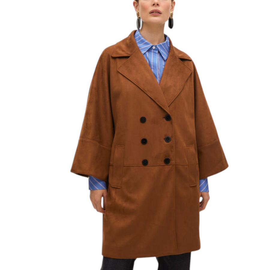 Cappotto donna oversize in camoscio