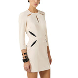 Mini abito donna in crêpe leggero con cut-out bicolore