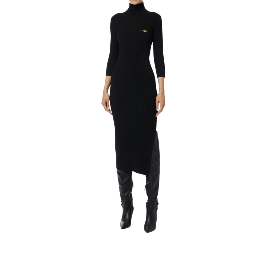 Abito donna in maglia a costine con taschino