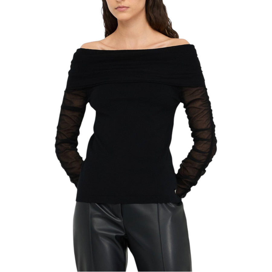 Maglia donna con scollo bardot