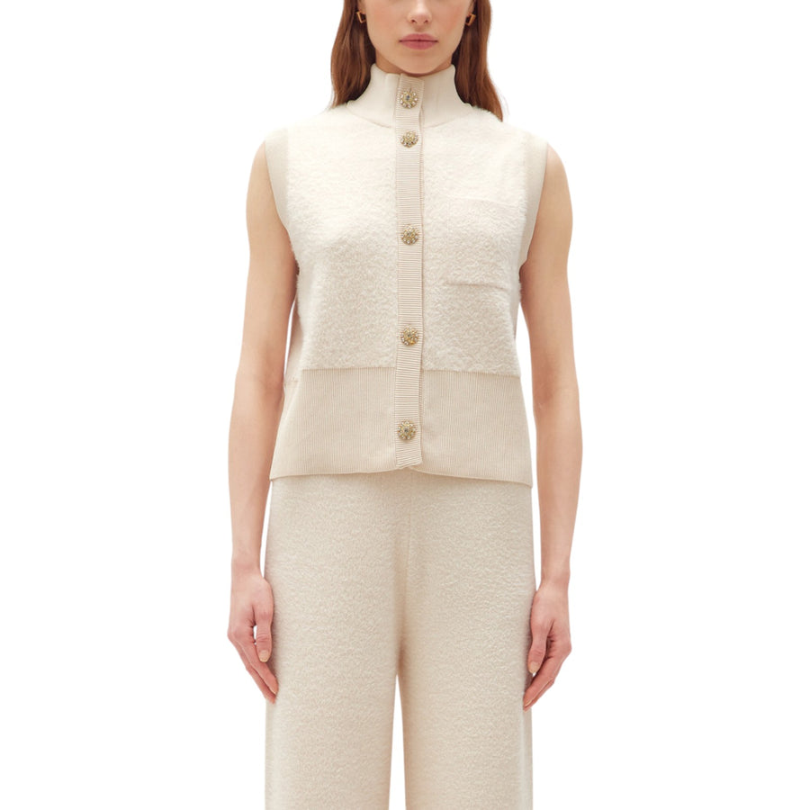 Gilet donna in filato effetto pelliccia