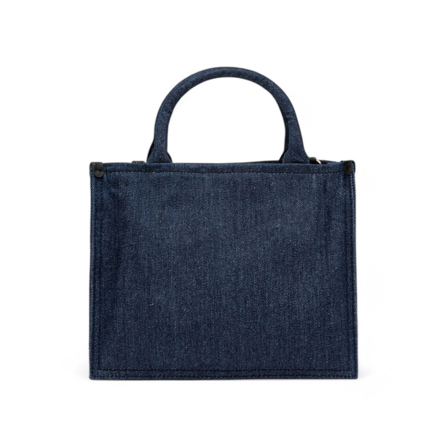 Borsa donna in denim con rosa