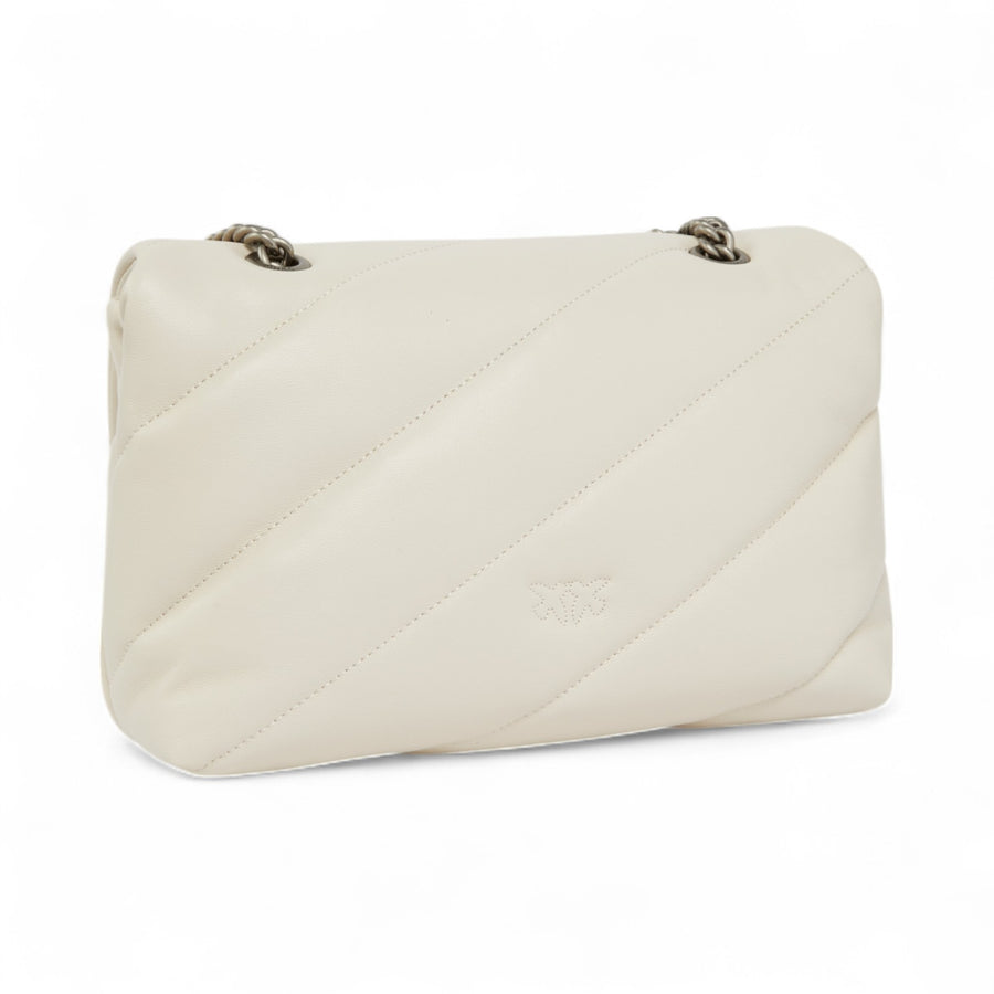 Borsa donna a tracolla media Love Bag Puff in nappa trapuntata con catena