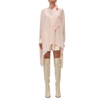 Abito donna in georgette con collo a fiocco