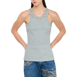 Top donna con applicazioni gioiello