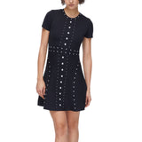 Abito donna in maglia con borchie