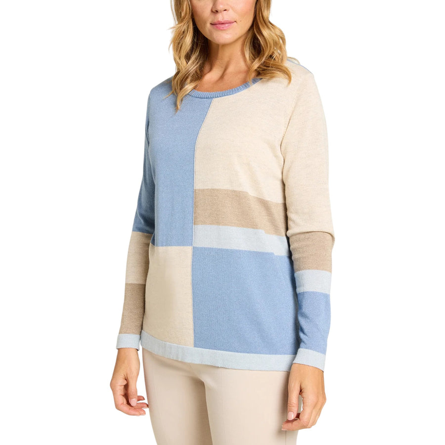 Maglia donna shiny color block