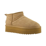 Stivale donna invernale con suola platform in pelle scamosciata