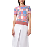 Girocollo donna jacquard check