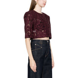 Giacca donna cropped in pizzo