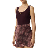 Top donna in maglia di viscosa e seta con dettaglio gioiello