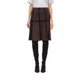 Gonna donna in suede e crochet