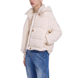 Piumino donna in pizzo crochet e montone ecologico