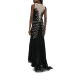 Abito donna lungo senza maniche con cut-out