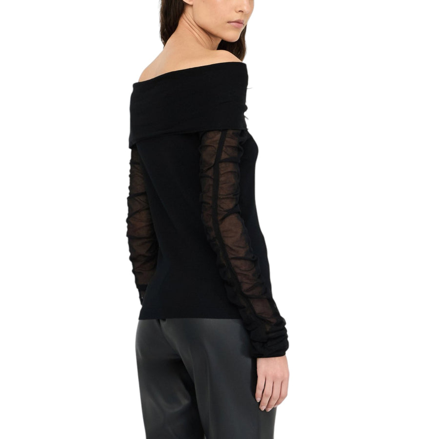 Maglia donna con scollo bardot