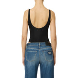 Body donna in jersey con stampa lettering