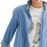 Camicia Uomo Denim Lavaggio Chiaro QB24
