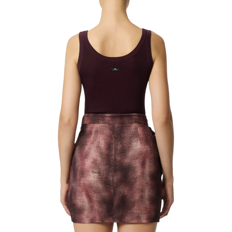 Top donna in maglia di viscosa e seta con dettaglio gioiello