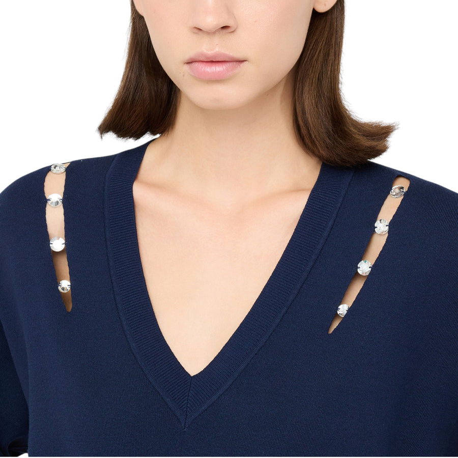 Maglia donna con castoni gioiello