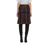 Gonna donna in suede e crochet