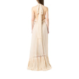 Abito donna lungo in georgette con arriccio