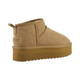 Stivale donna invernale con suola platform in pelle scamosciata