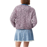 Cardigan donna mouliné con bottoni gioiello