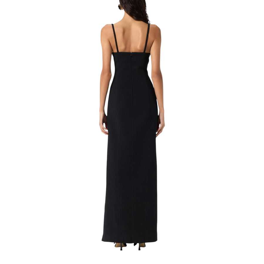 Abito donna lungo in crepe con spacco