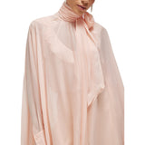 Abito donna in georgette con collo a fiocco