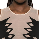 Abito donna lungo senza maniche con cut-out