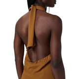 Abito donna midi in crêpe de chine