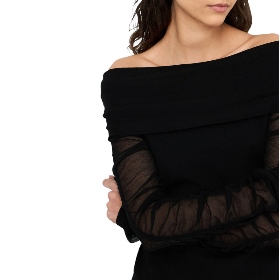 Maglia donna con scollo bardot