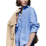 Camicia donna il popeline con borchie