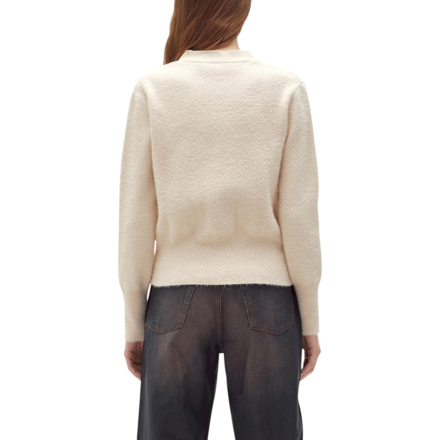 Cardigan e top donna in filato effetto pelliccia