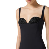 Abito donna in crêpe leggero con cristalli