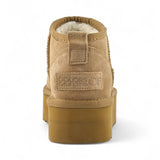 Stivale donna invernale con suola platform in pelle scamosciata