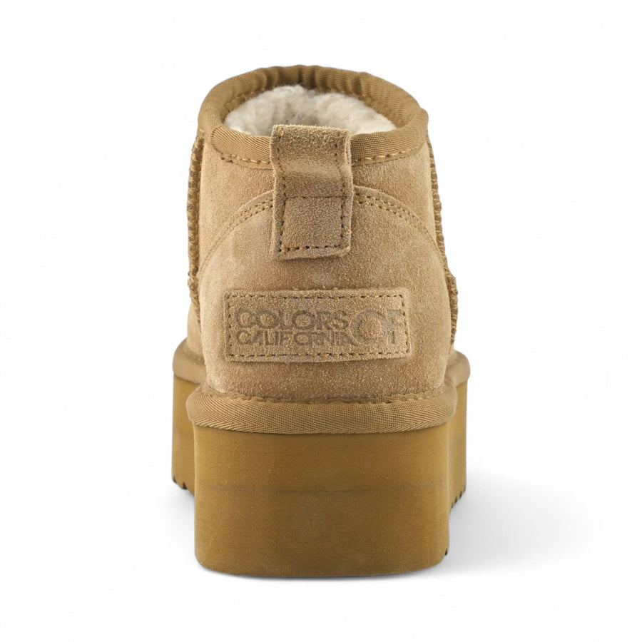 Stivale donna invernale con suola platform in pelle scamosciata