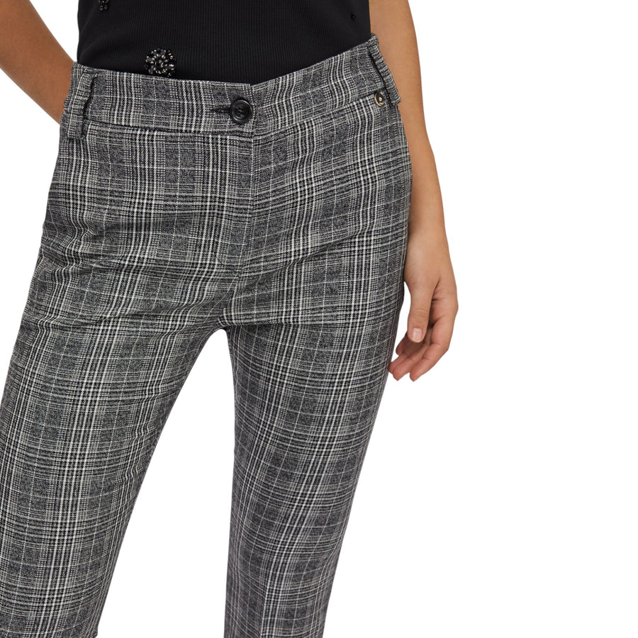 Pantaloni donna flare in principe di galles