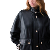 Giacca donna oversize in pelle