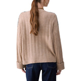 Maglia donna jacquard con ricami gioiello