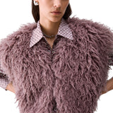 Gilet donna cropped in teddy