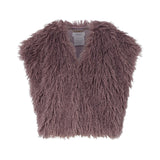 Gilet donna cropped in teddy