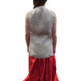 Gilet donna con rifiniture floreali