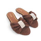 Ciabatte donna in rafia intrecciata